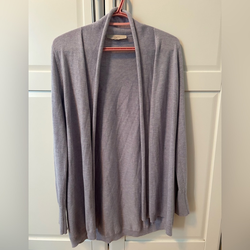 LOFT Lavender Open Cardigan
